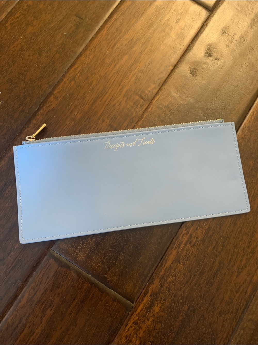 Ted Baker London Light blue Leather Receipts and Treats Zip Pouch EUC